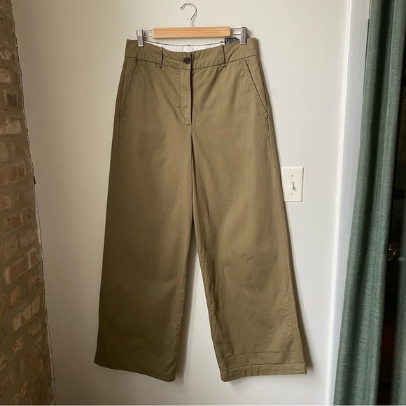 Khaki Wide-Leg Pants Zara womens Medium - Picture 1 of 10